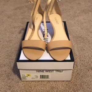Nine West Nude Leather Heel